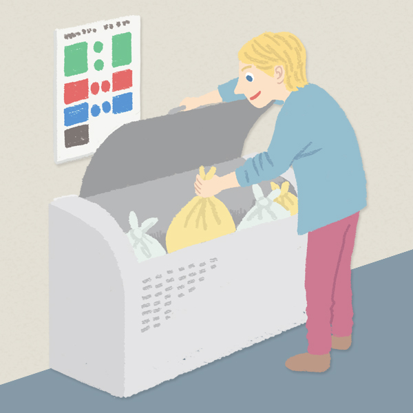 ゴミを捨てる外国人イラスト